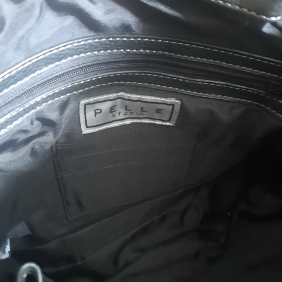 WILSON LEATHER Pelle Studio Black Leather Shoulder bag - Picture 5 of 7